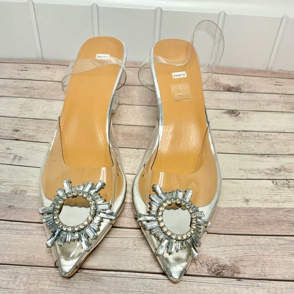 Pointed Toe Clear Heels NWOT